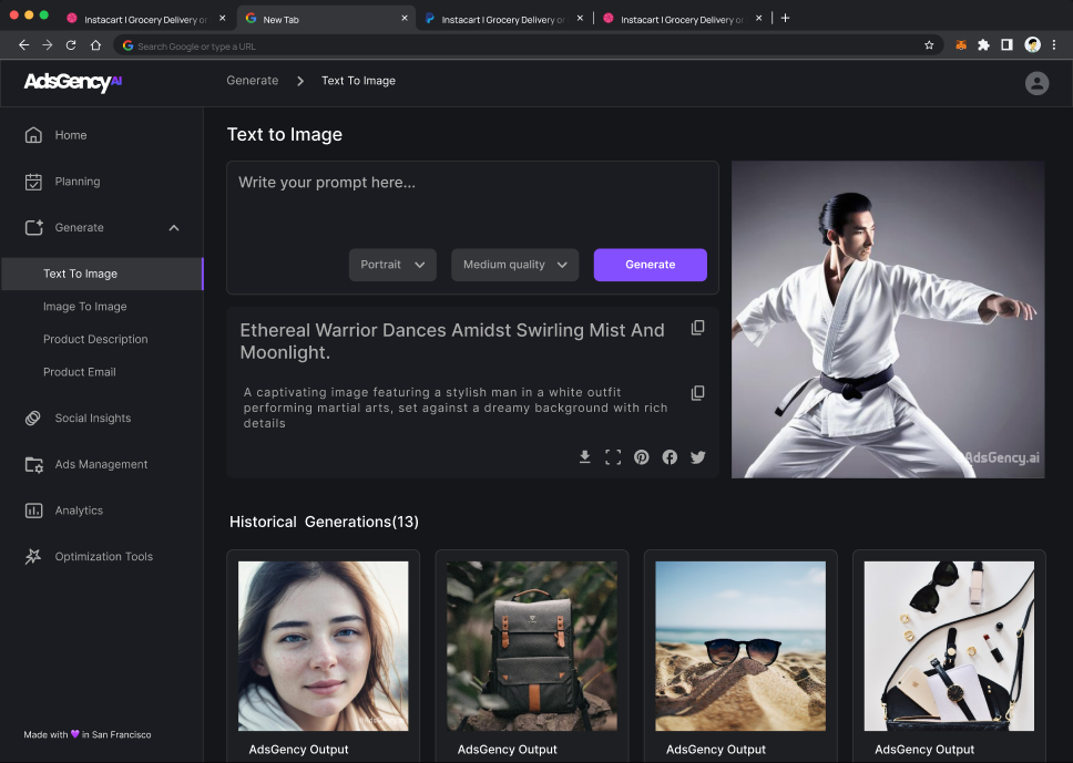 AdsGency AI Platform View 1